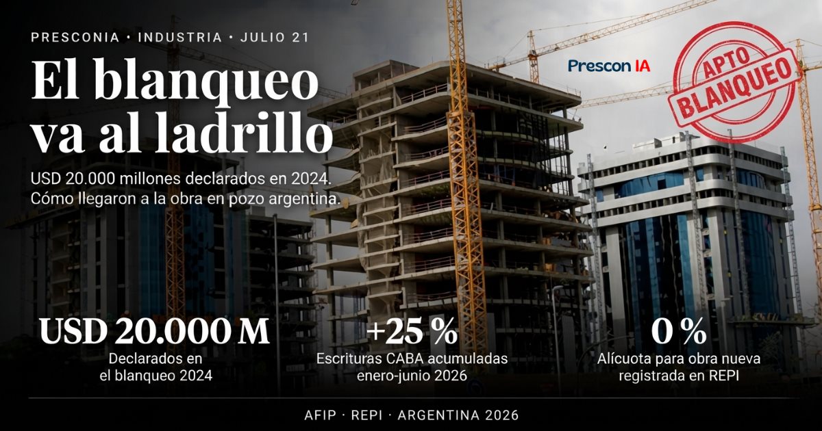 Obras en construcción en Buenos Aires — impacto del blanqueo de capitales 2024 en el mercado inmobiliario